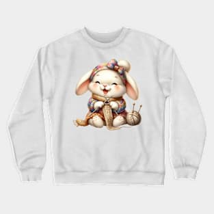 Rabbit Knitting A Sweater Crewneck Sweatshirt